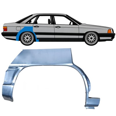 Panel de reparación guardabarros trasero para Audi 100 C3 1982-1990 / Derecho 7607