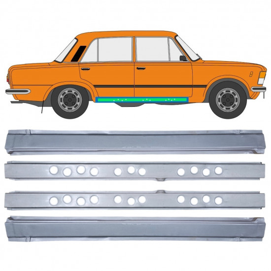 FIAT 125P 1968-1991 INTERIOR + PARTE EXTERIOR KIT / REPARACIÓN DEL UMBRAL / DERECHA + IZQUIERDA