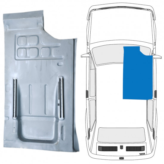 Panel de reparación piso delantero para Fiat 126p 1972-2000 / Derecho 7572