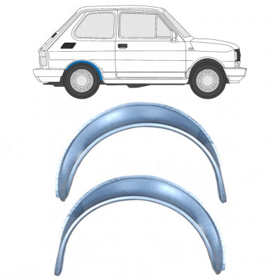 Panel de reparación guardabarros trasero para Fiat 126p 1972-2000 / Izquierda+Derecha / Conjunto 10461