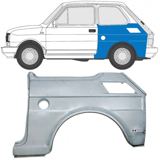 Panel de reparación guardabarros trasero para Fiat 126p 1985-1994 / Izquierda 7585