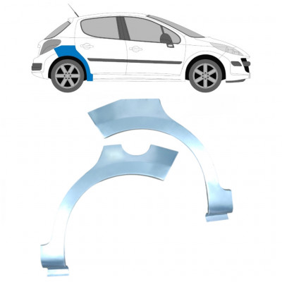 Panel de reparación guardabarros trasero para Peugeot 207 2006-2013 / Izquierda+Derecha / Conjunto 9513