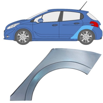 Panel de reparación guardabarros trasero para Peugeot 208 2012-2019 / Izquierda 16317