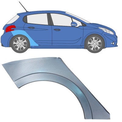 Panel de reparación guardabarros trasero para Peugeot 208 2012-2019 / Derecho 16316