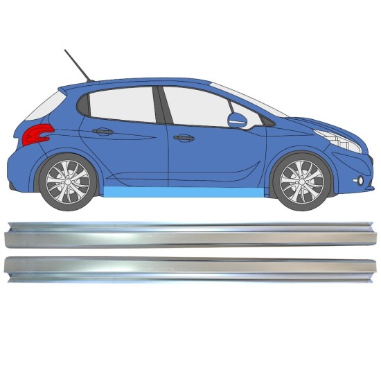 Panel de reparación del umbral para Peugeot 208 2012-2019 / Izquierda+Derecha / Conjunto 16315