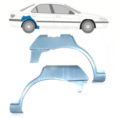 Panel de reparación guardabarros trasero para Peugeot 406 1995-2005 / Izquierda+Derecha / Conjunto 9338