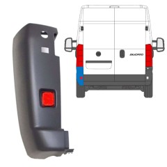 Esquina del parachoques trasero + lámpara reflectora para Fiat Ducato 2006-2018 / Izquierda / Conjunto 9728
