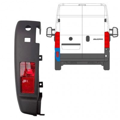 Esquina del parachoques trasero con lámpara para Fiat Ducato 2006-2018 / Izquierda /  10076