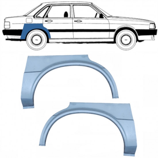 Panel de reparación guardabarros trasero para Audi 80 B2 1978-1986 / Izquierda+Derecha / Conjunto 10505