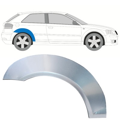 Panel de reparación guardabarros trasero para Audi A3 8P 2003-2012 / Derecho 16319