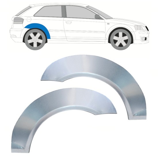 Panel de reparación guardabarros trasero para Audi A3 8P 2003-2012 / Izquierda+Derecha / Conjunto 16321