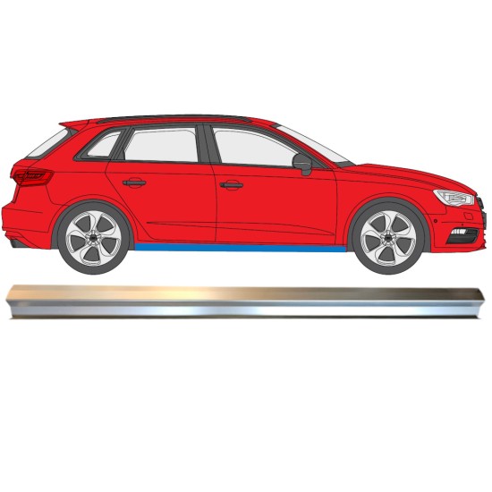 Panel de reparación umbral parte inferior para Audi A3 8V 2012-2020 / Derecho 14992