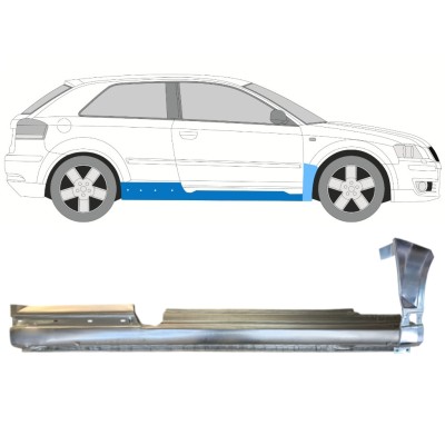Umbral completo + Panel de reparación guardabarros delantero para Audi A3 8P 2003-2012 / Derecho / Conjunto 14706