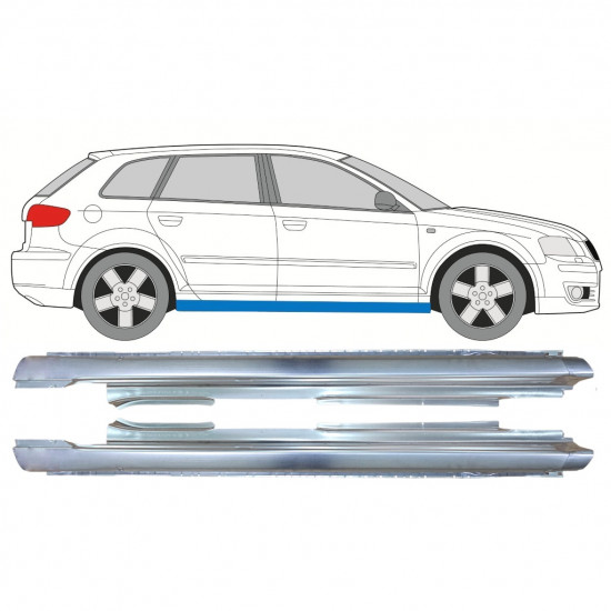 Panel de reparación del umbral para Audi A3 8P 2003-2012 / Izquierda+Derecha / Conjunto 9999