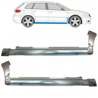 Panel de reparación del umbral + guardabarros delantero para Audi A3 8P 2003-2012 11149