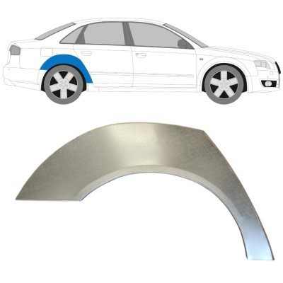 Panel de reparación guardabarros trasero para Audi A4 B7 2004-2007 / Derecho 14743
