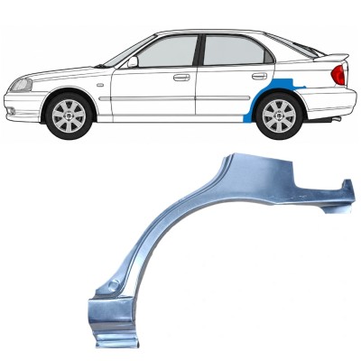 Panel de reparación guardabarros trasero para Hyundai Accent 2000-2006 / Izquierda 7594