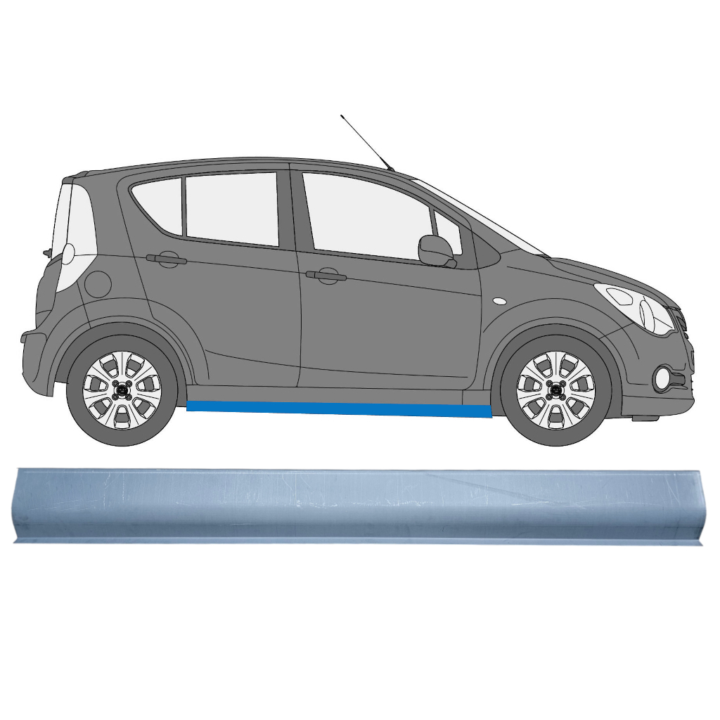 Panel De Reparación Del Umbral Para Opel Agila 2008-2015 / Izquierda = Derecha (Simétrico) 7599