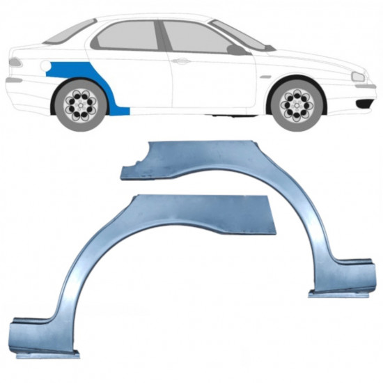 Panel de reparación guardabarros trasero para Alfa Romeo 156 1997-2005  / Izquierda+Derecha / SEDAN / Conjunto 9438