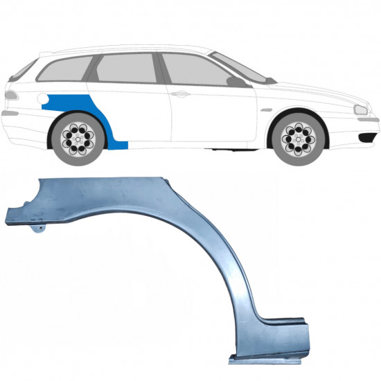 Panel de reparación guardabarros trasero para Alfa Romeo 156 1997-2005 / Derecho 5402