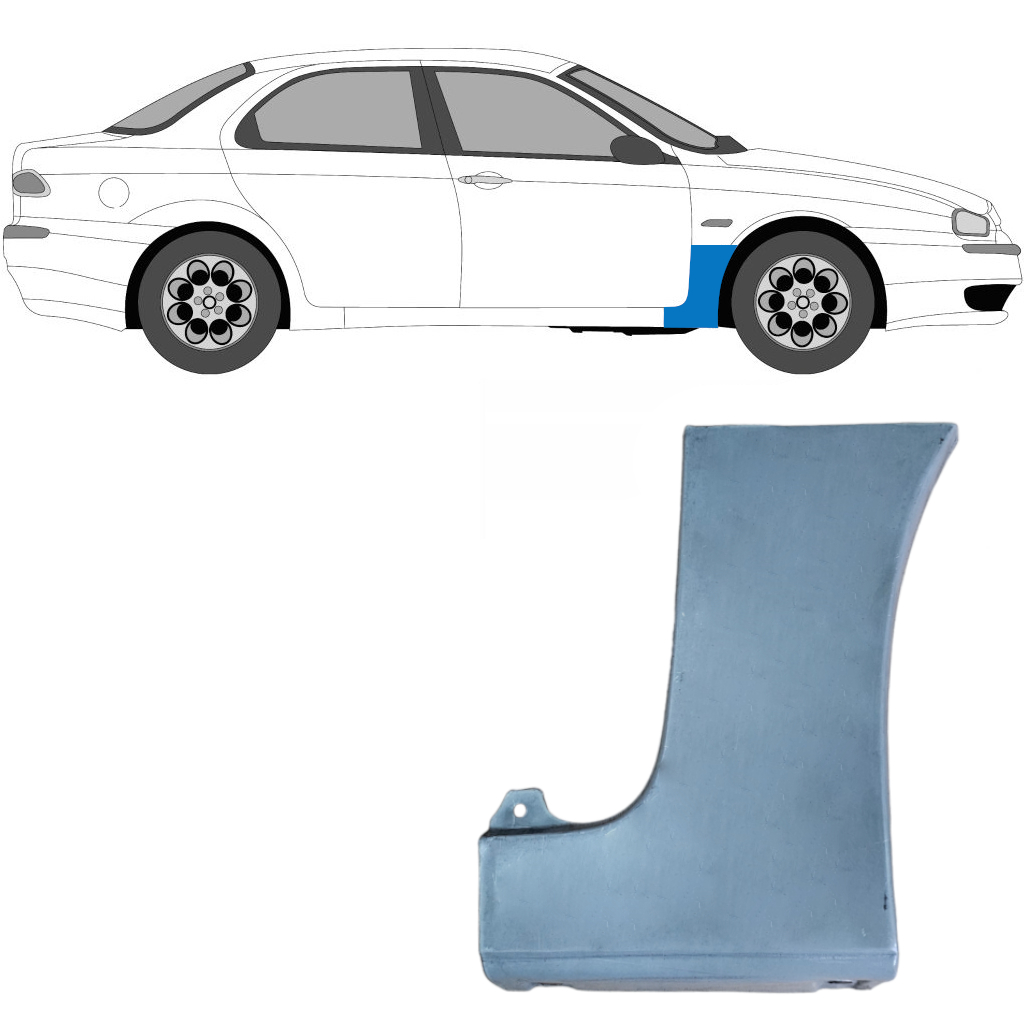 Panel de reparación guardabarros delantero para Alfa Romeo 156 1997-2005 / Derecho 6454