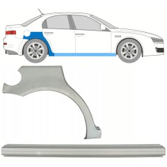 Panel de reparación del umbral + guardabarros trasero para Alfa Romeo 159 2005-2012 / Derecho / Conjunto 10316