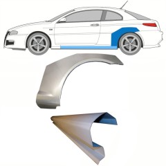Panel de reparación del umbral + guardabarros trasero para Alfa Romeo GT 2003-2010 / Izquierda / Conjunto 8702