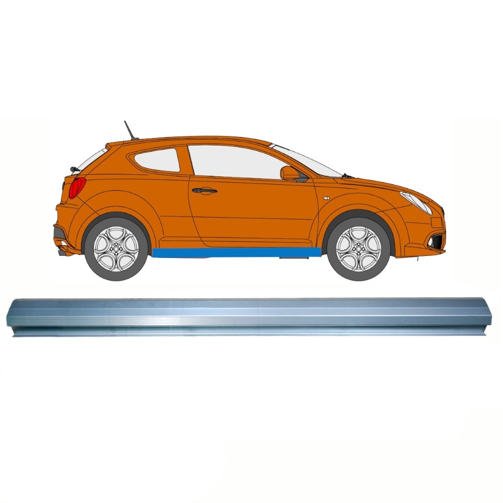 Panel De Reparación Del Umbral Para Alfa Romeo Mito 2008- / Izquierda = Derecha (Simétrico) 10707