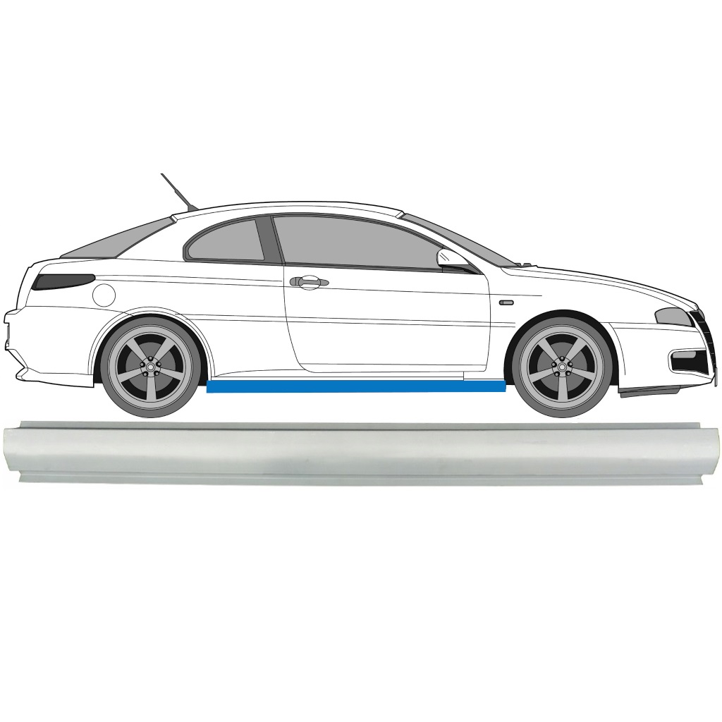 Panel De Reparación Del Umbral Para Alfa Romeo Gt 2003-2010 / Izquierda = Derecha (Simétrico) 7174