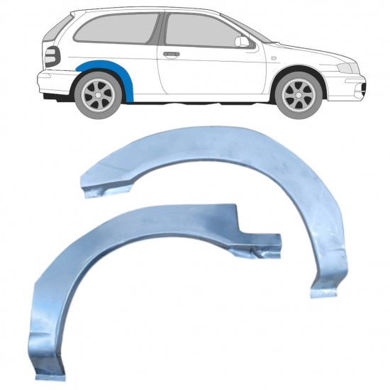 Panel de reparación guardabarros trasero para Nissan Almera 1995-2000 / Izquierda+Derecha / Conjunto 10455