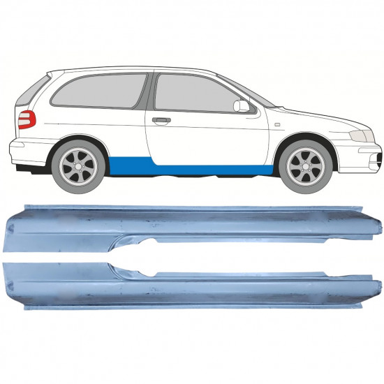 Panel de reparación del umbral para Nissan Almera 1995-2000 / Izquierda+Derecha / Conjunto 10608