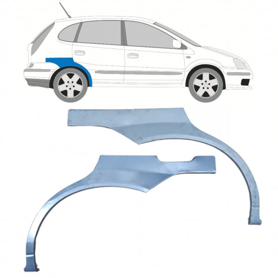 Panel de reparación guardabarros trasero para Nissan Almera Tino 2000-2006 / Izquierda+Derecha / Conjunto 10585