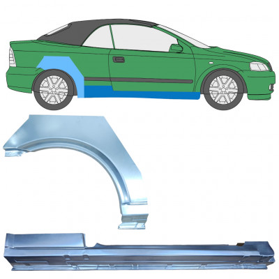 OPEL ASTRA G CABRIO 2001-2006 PANEL DE REPARACIÓN DEL ALERÓN TRASERO + PANEL DE UMBRAL / KIT / DERECHA