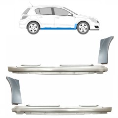 Umbral completo + Panel de reparación guardabarros delantero para Opel Astra H 2003-2014 / Conjunto 11163