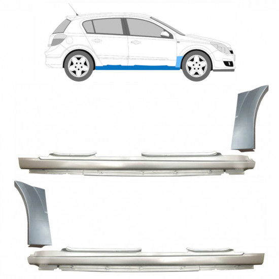 OPEL ASTRA 2003-2014 PANEL DE REPARACIÓN DEL ALERÓN DELANTERO + PANEL DE REPARACIÓN DEL UMBRAL / IZQUIERDA + DERECHA