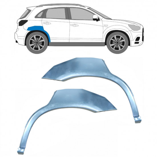 Panel de reparación guardabarros trasero para Mitsubishi Asx 2010- / Izquierda+Derecha / Conjunto 10469