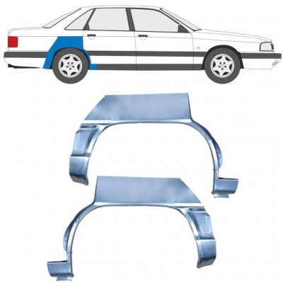 Panel de reparación guardabarros trasero para Audi 100 C3 1982-1991 / Izquierda+Derecha / Conjunto 9993