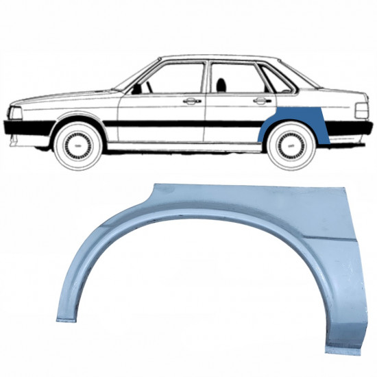 Panel de reparación guardabarros trasero para Audi 80 B2 1978-1986 / Izquierda 8892