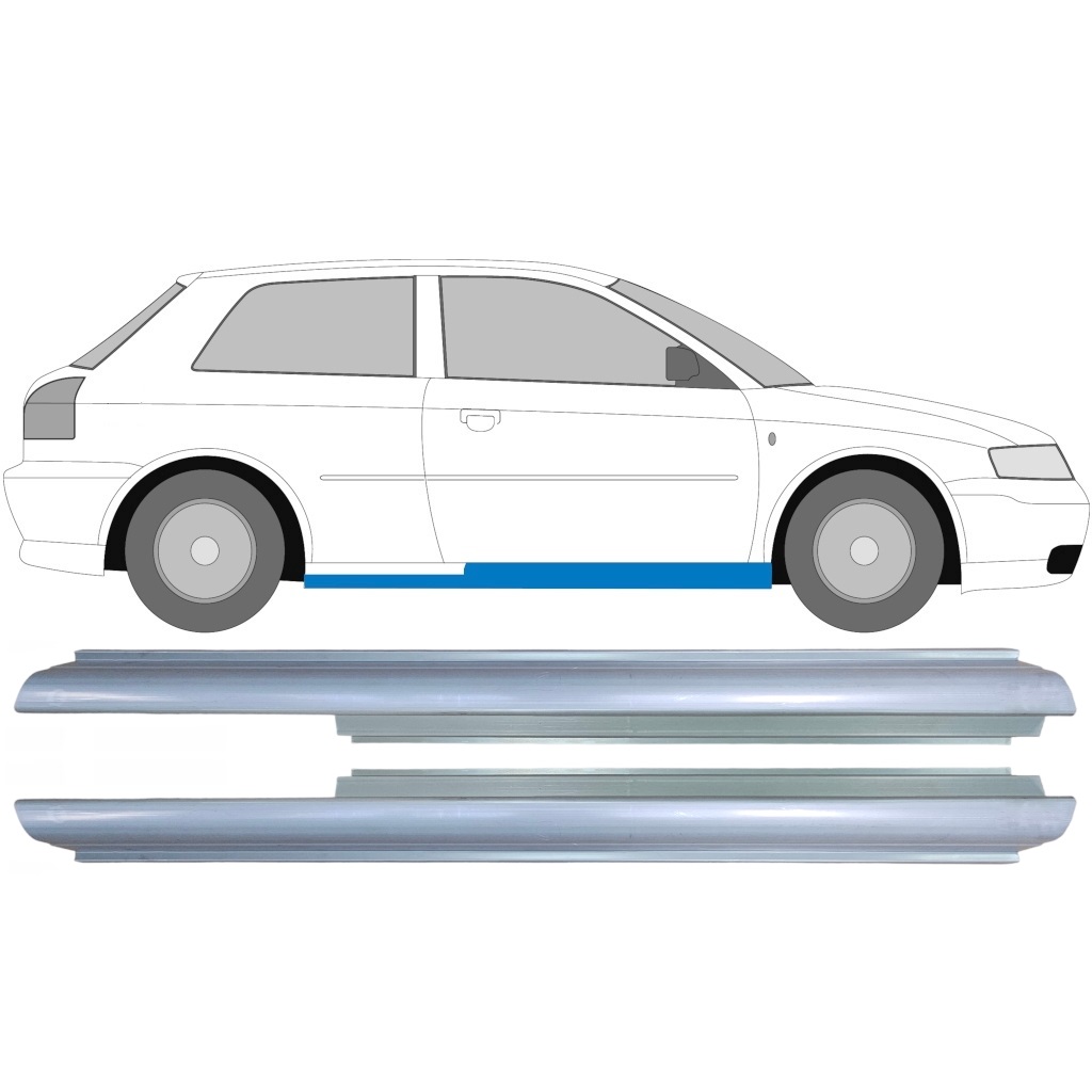 Panel de reparación del umbral para Audi A3 8L 1996-2003 / Izquierda+Derecha / Conjunto 9169