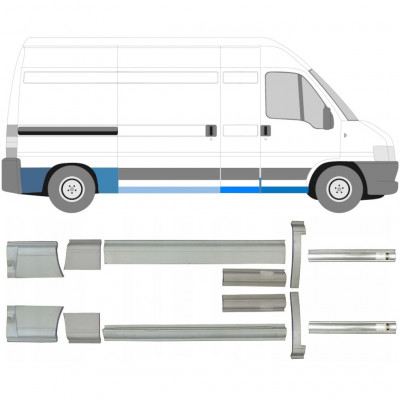 FIAT DUCATO BOXER RELAY BATALLA LARGA 1994- PANEL DE REPARACIÓN DEL UMBRAL PANEL LATERAL DEL ALERÓN TRASERO / KIT