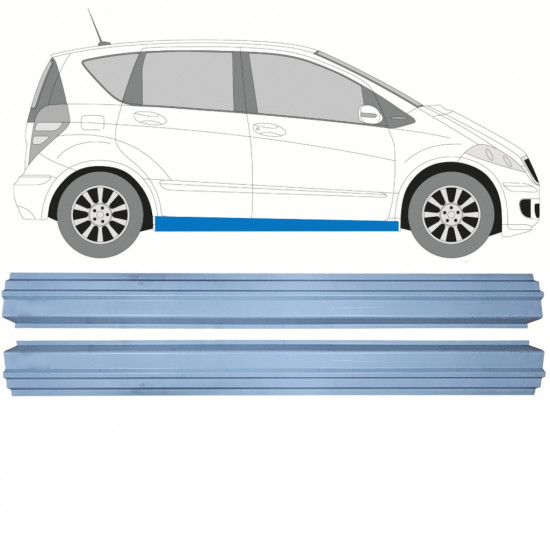 Panel de reparación del umbral para Mercedes A-class 2004-2012 / Izquierda = Derecha (simétrico) / Conjunto 11153