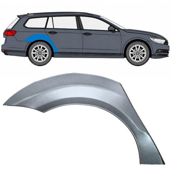 Panel de reparación guardabarros trasero para Volkswagen Passat B7 2010-2015 / Derecho / COMBI 16972