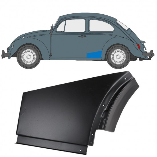 Volkswagen Kaefer 1947-1985 Panel de reparación del alerón trasero / Izquierda