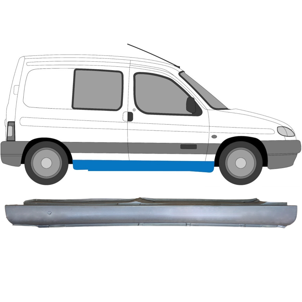 Panel De Reparación Del Umbral Para Peugeot Partner 1996- / Derecho 6952