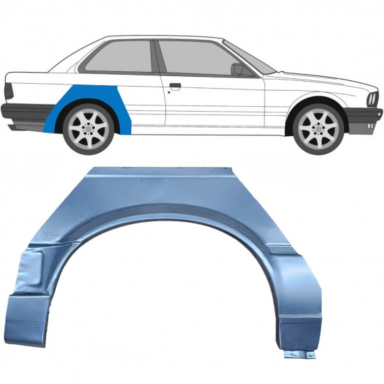 Panel de reparación guardabarros trasero para BMW 3 E30 1987-1994 / Derecho 6385