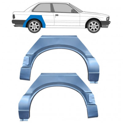 Panel de reparación guardabarros trasero para BMW 3 E30 1987-1994 / Izquierda+Derecha / Conjunto 6383