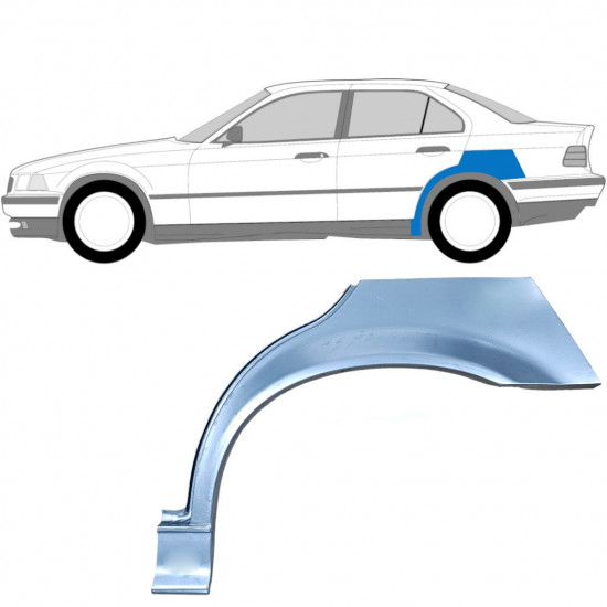 BMW 3 E36 1990-2000 SEDAN PANEL DE REPARACIÓN DEL ALERÓN TRASERO / IZQUIERDA