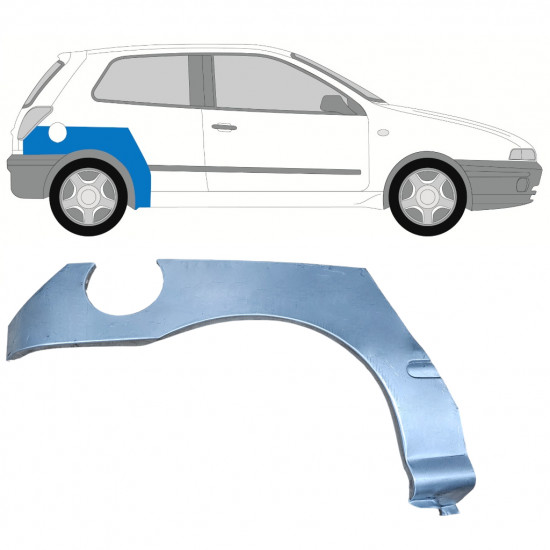 Panel de reparación guardabarros trasero para Fiat Bravo 1995-2001 / Derecho 10988