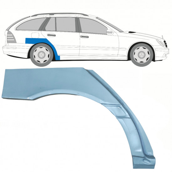 Panel de reparación guardabarros trasero para Mercedes C-class 2000-2007 / Derecho / COMBI 9098