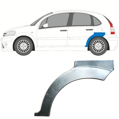 Panel de reparación guardabarros trasero para Citroen C3 2002-2010 / Izquierda 14768